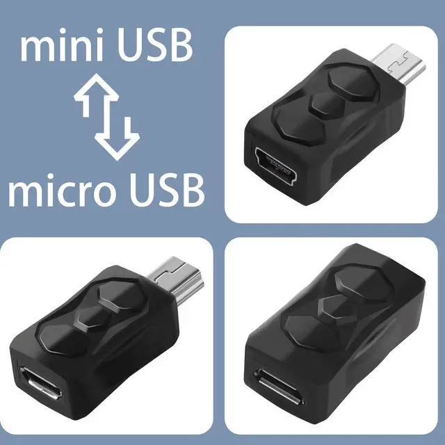 Alt view image 3 of 7 - 3PCS Micro USB to Mini USB Adapter, Micro USB Male to Mini USB 2.0 Female Converter Support 5V/2ACharge & 480MbpsData Sync for MP3 Player, Dash Cam, Digital Camera(Micro to Mini)