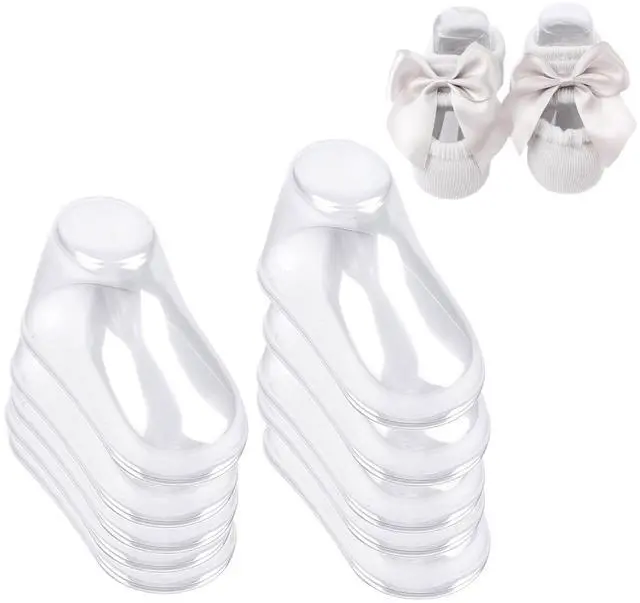 Main image of 20 Pair Baby Shoe Display Stand Clear Plastic Bootie Shaper Holder for Store Showcase and Home Use (9cm)