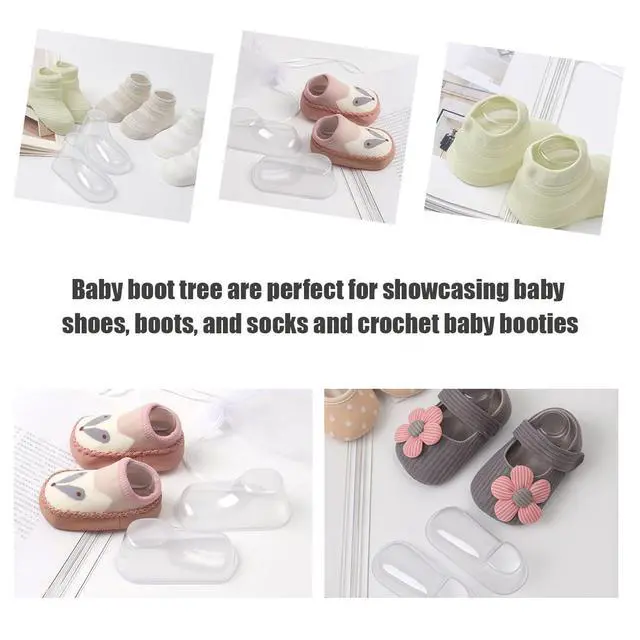 Alt view image 6 of 7 - 20 Pair Baby Shoe Display Stand Clear Plastic Bootie Shaper Holder for Store Showcase and Home Use (9cm)