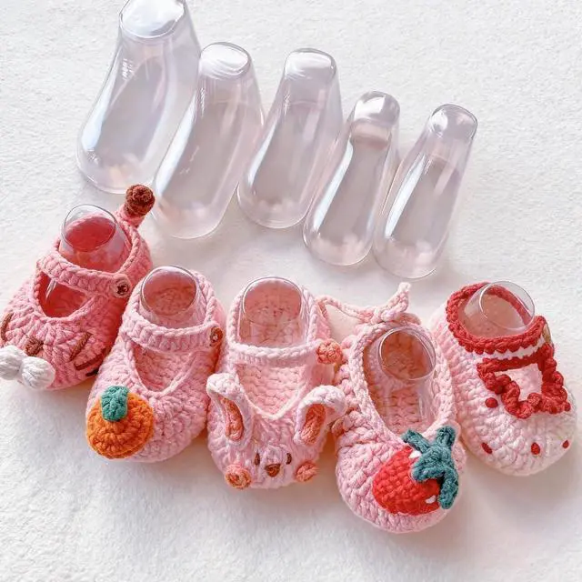 Alt view image 7 of 7 - 20 Pair Baby Shoe Display Stand Clear Plastic Bootie Shaper Holder for Store Showcase and Home Use (9cm)