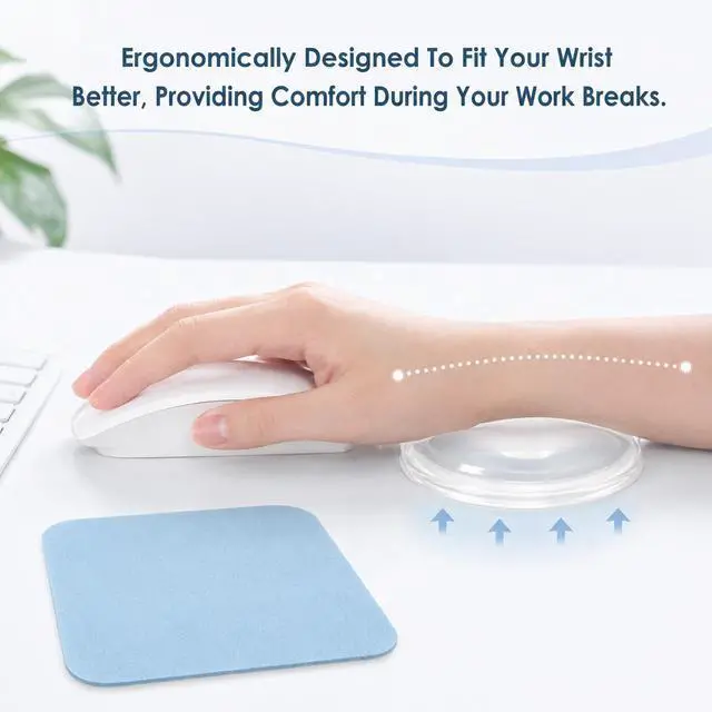 Alt view image 4 of 7 - Silicone Gel Wrist Rest Pad, Gel Ergonomic Cushion with Wiping Cloth