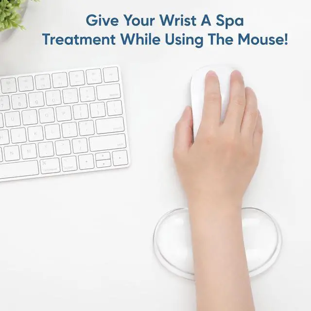 Alt view image 5 of 7 - Silicone Gel Wrist Rest Pad, Gel Ergonomic Cushion with Wiping Cloth
