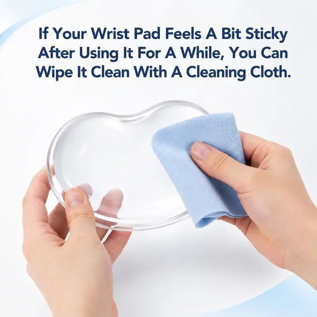 Alt view image 6 of 7 - Silicone Gel Wrist Rest Pad, Gel Ergonomic Cushion with Wiping Cloth