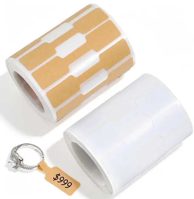 Main image of 1000 PCS Jewelry Tags for Pricing, 2 Rolls Blank Jewelry Tags for Pricing