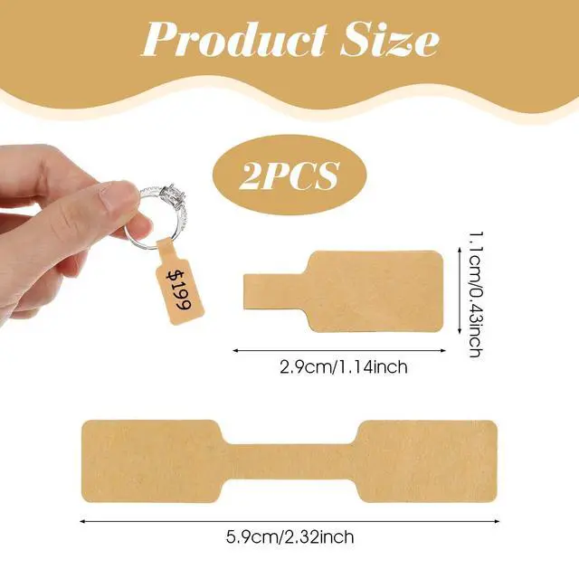 Alt view image 2 of 7 - 1000 PCS Jewelry Tags for Pricing, 2 Rolls Blank Jewelry Tags for Pricing