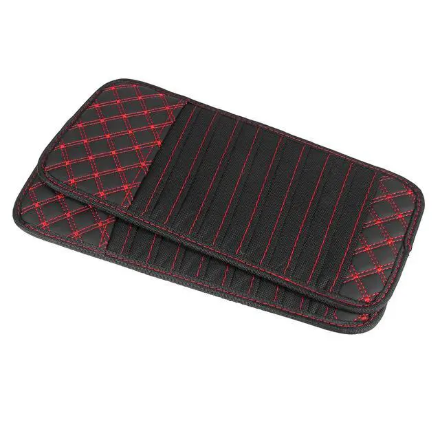 Alt view image 7 of 7 - 2pcs Car CD Visor Storage Cases Vehicle Sun Visor Organizer with 10 DVD Storage Sleeves Black with Red Line
