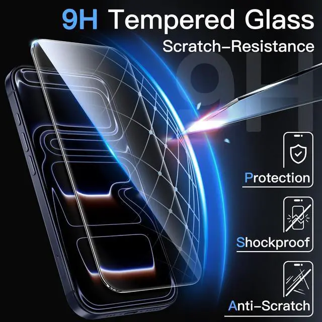 Alt view image 5 of 7 - Screen Protector for iPhone 17 Pro 6.3-Inch, Tempered Glass Film with Easy Installation Tool, 9H Hardness, Case-Friendly, 3-Pack