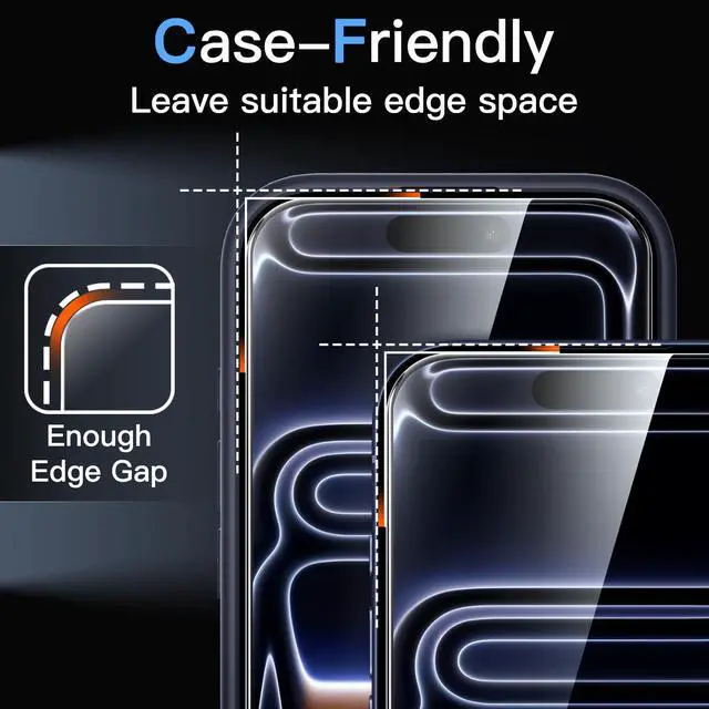 Alt view image 7 of 7 - Screen Protector for iPhone 17 Pro 6.3-Inch, Tempered Glass Film with Easy Installation Tool, 9H Hardness, Case-Friendly, 3-Pack