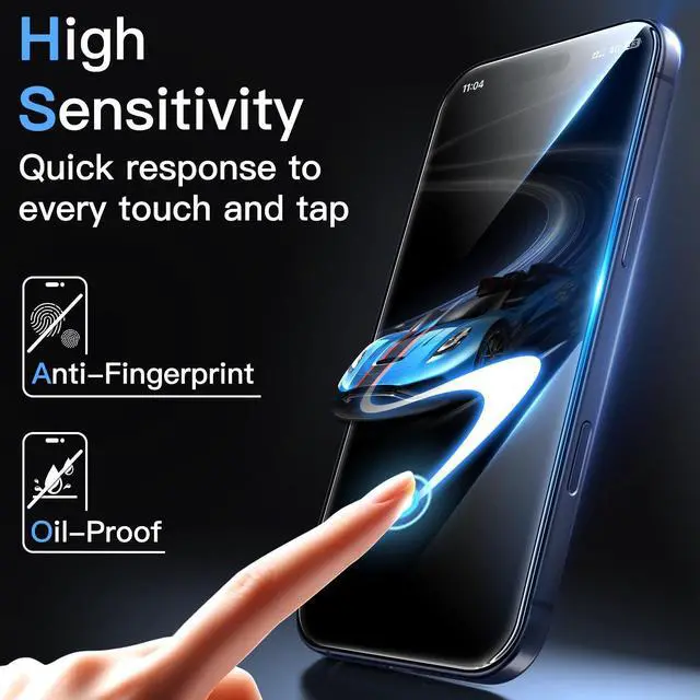 Alt view image 6 of 7 - Screen Protector for iPhone 17 Pro 6.3-Inch, Tempered Glass Film with Easy Installation Tool, 9H Hardness, Case-Friendly, 3-Pack