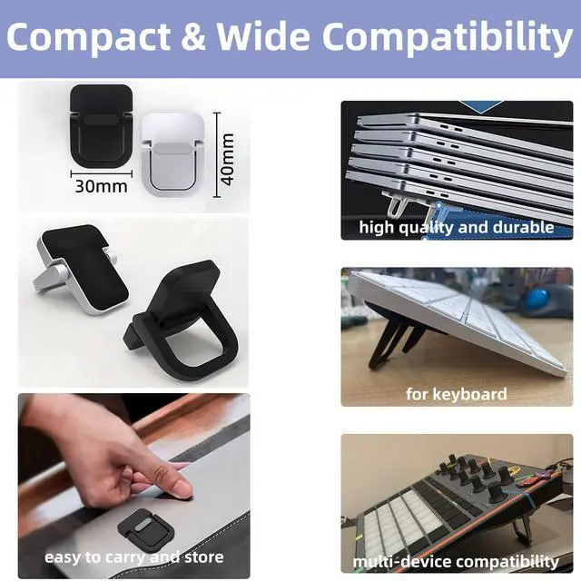 Alt view image 5 of 6 - Portable Laptop Stand Zinc Alloy Anti-Slip Keyboard Riser Suitable for 10-17 Inches Laptops, Black