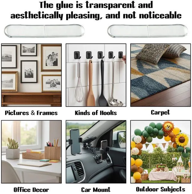 Alt view image 7 of 7 - 120 PCS Clear Poster Hanging Strips, No Damage Removable Double Sided Adhesive Picture Tape Invisible Poster Strips Heavy Duty Wall Hangers for Walls Home Classroom Office Decor