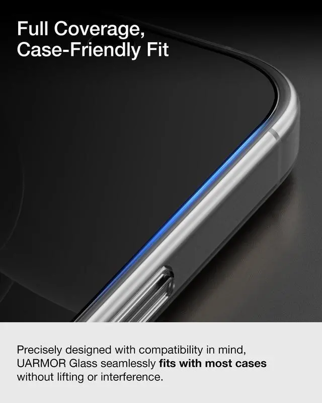Alt view image 5 of 7 - UARMOR Glass 3 Pack Screen Protector for iPhone 17 Pro, 9H Tempered Glass with Easy Installation Kits, Shatterproof, Case-Friendly Fit - HD Clear (iPhone 17 Pro)