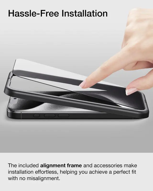 Alt view image 6 of 7 - UARMOR Glass 3 Pack Screen Protector for iPhone 17 Pro, 9H Tempered Glass with Easy Installation Kits, Shatterproof, Case-Friendly Fit - HD Clear (iPhone 17 Pro)