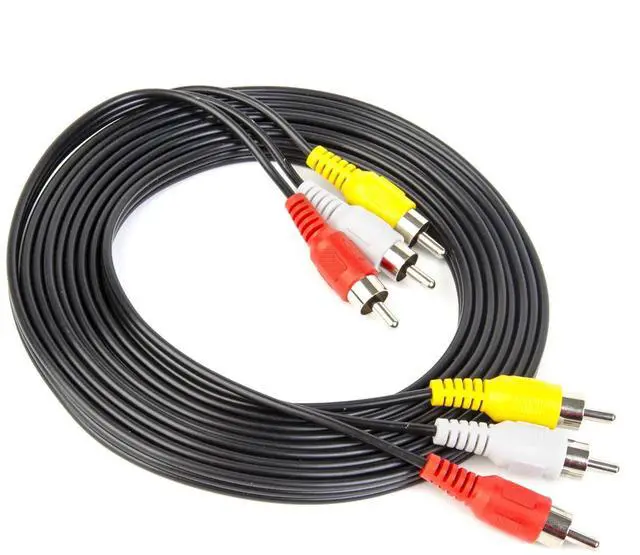 Main image of RCA 5FT Audio/Video Composite Cable DVD/VCR/SAT Yellow/White/red connectors 3 Male to 3 Male