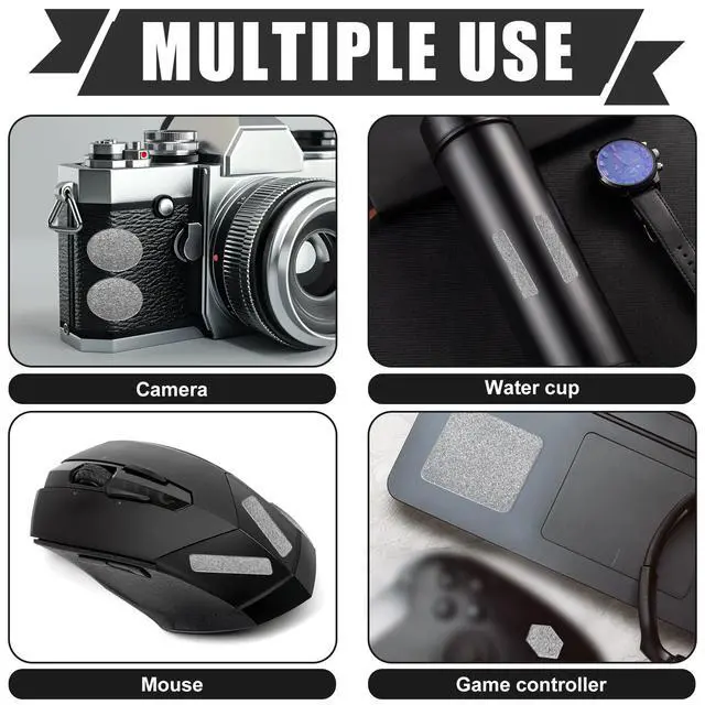 Alt view image 7 of 7 - 4pcs Phone Grip Tape, Anti-Slip Cell Phone Grip Decal Tape Stickers Transparent Mouse Sweat Absorbing Laptop Sticker Adhesive Phone Stickers for Game Controller