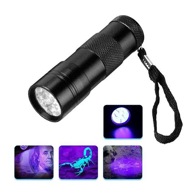 Alt view image 3 of 7 - UV Ultra-Violet 12 LED Flashlight Blacklight Light 395 nM Inspection Lamp Torch
