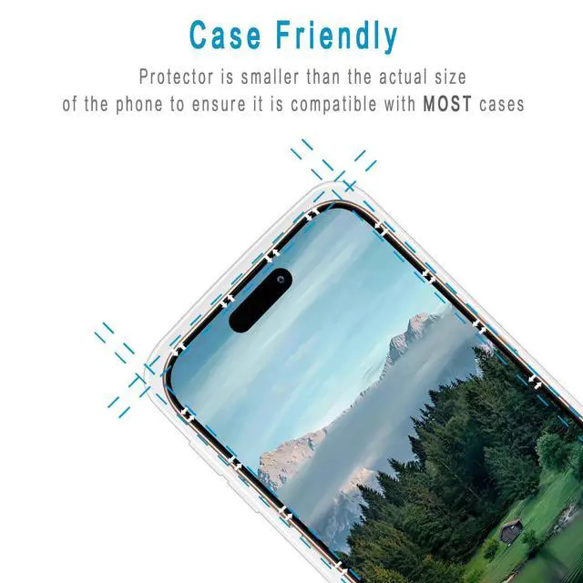 Alt view image 6 of 7 - (2 Pack) Designed for iPhone 17 Pro 6.3 Inch Tempered Glass Screen Protector, Full Coverage, Anti Scratch, Bubble Free