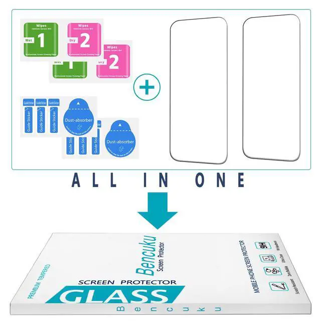 Alt view image 7 of 7 - (2 Pack) Designed for iPhone 17 Pro 6.3 Inch Tempered Glass Screen Protector, Full Coverage, Anti Scratch, Bubble Free