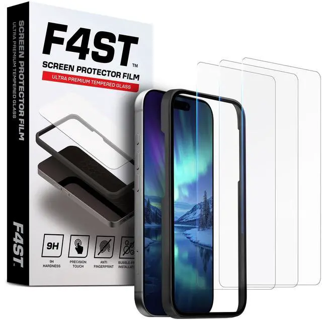 Main image of 3 Pack for iPhone 17 / iPhone 16 Pro Screen Protector (6.3 inches), Tempered Glass Protection with Alignment Frame, Dynamic Island Compatible, Case Friendly