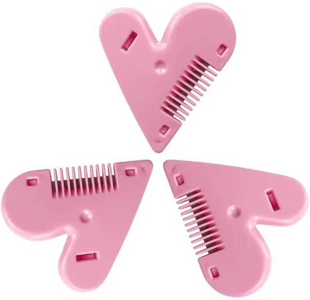 Main image of Portable Pubic Hair Trimmer for Women, Heart-Shaped Intimate Shaping Tool, Compact Hair Razor Comb Cutter for Kid, Women, Girls (Red)