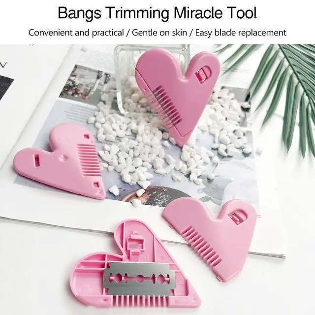 Alt view image 2 of 7 - Portable Pubic Hair Trimmer for Women, Heart-Shaped Intimate Shaping Tool, Compact Hair Razor Comb Cutter for Kid, Women, Girls (Red)
