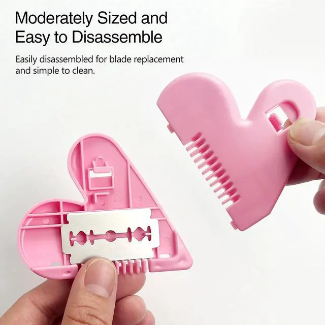 Alt view image 3 of 7 - Portable Pubic Hair Trimmer for Women, Heart-Shaped Intimate Shaping Tool, Compact Hair Razor Comb Cutter for Kid, Women, Girls (Red)