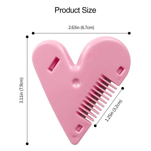Alt view image 5 of 7 - Portable Pubic Hair Trimmer for Women, Heart-Shaped Intimate Shaping Tool, Compact Hair Razor Comb Cutter for Kid, Women, Girls (Red)