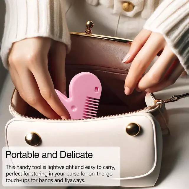 Alt view image 7 of 7 - Portable Pubic Hair Trimmer for Women, Heart-Shaped Intimate Shaping Tool, Compact Hair Razor Comb Cutter for Kid, Women, Girls (Red)