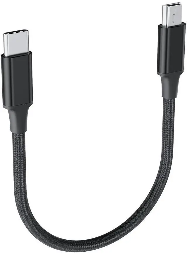 Main image of 1.6FT/0.5M USB-C to Mini USB Cable, Short Braided Type C to Mini-B 5-Pin Charging Cord, Supports OTG 480 Mbps Sync Data for PC, PS3 Controller, MP3/4, Dash Cam, GPS Receiver, and More
