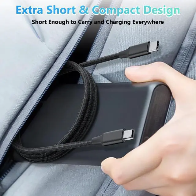 Alt view image 6 of 7 - 1.6FT/0.5M USB-C to Mini USB Cable, Short Braided Type C to Mini-B 5-Pin Charging Cord, Supports OTG 480 Mbps Sync Data for PC, PS3 Controller, MP3/4, Dash Cam, GPS Receiver, and More