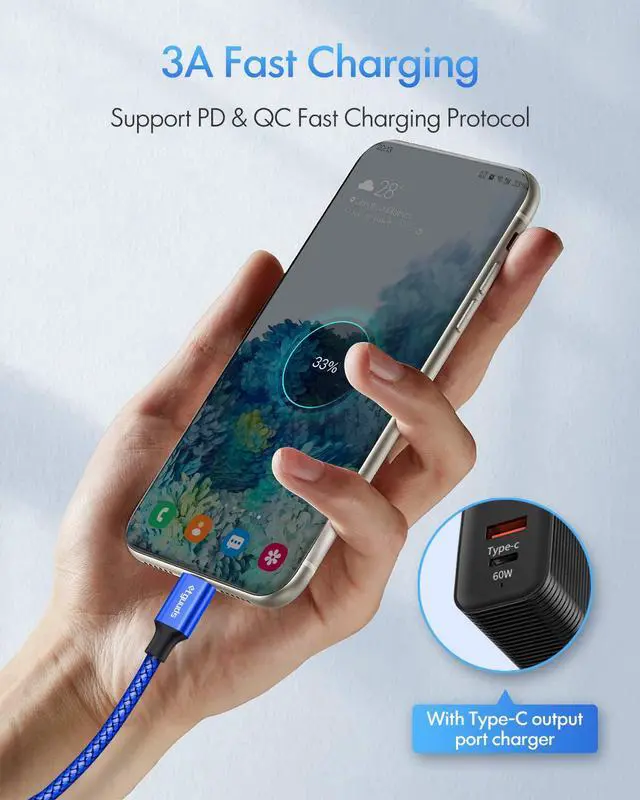 Alt view image 3 of 7 - USB C to USB C Cable 4ft, 2-Pack, 60W Fast Charging Type C to C Charger Cord for iPhone 17 16 15 Pro Max Plus Air 16e, for MacBook/iPad USBC, Samsung Galaxy S25 S24 S23 A17 A16, Pixel