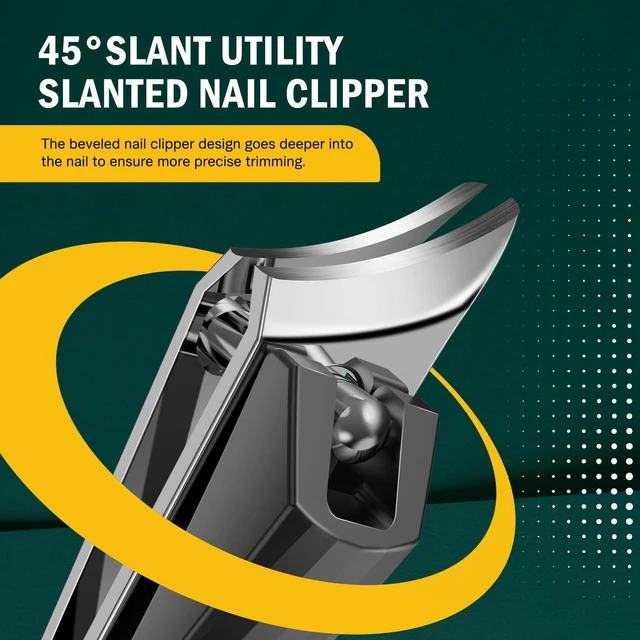 Alt view image 3 of 7 - Slanted Edge Nail Clippers - Angled Curved Blade Ingrown Nail Clipper for Thick Toenails, Podiatrist Toenail Clippers for Men and Women (Black)
