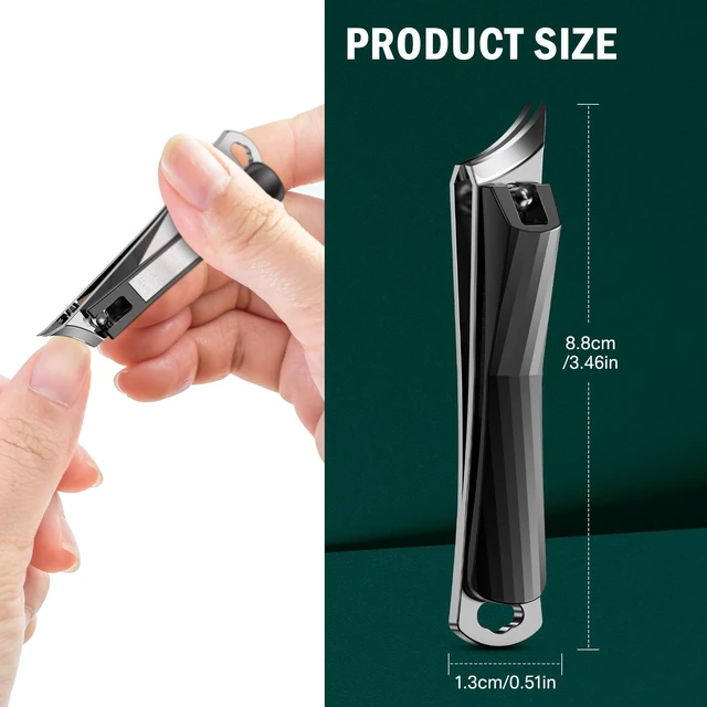 Alt view image 7 of 7 - Slanted Edge Nail Clippers - Angled Curved Blade Ingrown Nail Clipper for Thick Toenails, Podiatrist Toenail Clippers for Men and Women (Black)