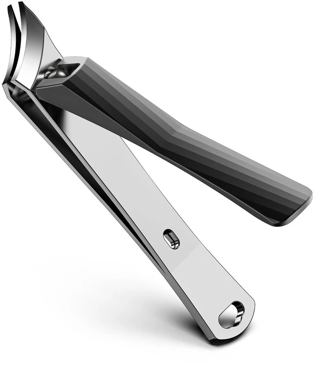 Main image of Slanted Edge Nail Clippers - Angled Curved Blade Ingrown Nail Clipper for Thick Toenails, Podiatrist Toenail Clippers for Men and Women (Black)