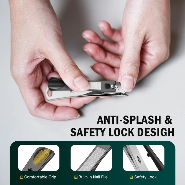 Alt view image 4 of 7 - Slanted Edge Nail Clippers - Angled Curved Blade Ingrown Nail Clipper for Thick Toenails, Podiatrist Toenail Clippers for Men and Women (Black)