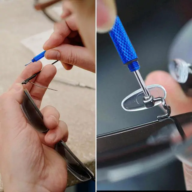 Alt view image 3 of 7 - 5 Pcs Mini Eyeglass Screwdriver, 4 in1 Watches Mini Precision, Stainless Steel Screwdriver Kit, Eyeglass Repair Set with Keychain,Stainless Steel Alloy Watchmaker Tool (5 colors)