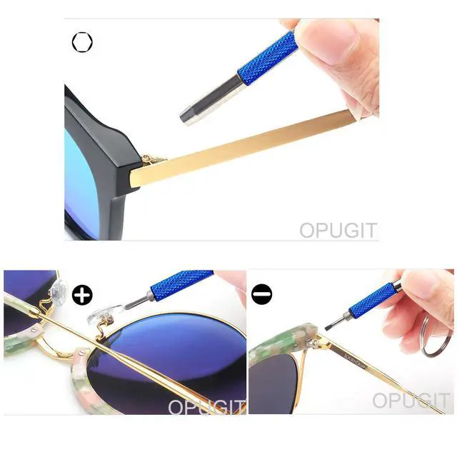 Alt view image 3 of 7 - 5 Pcs Eyeglass Screwdriver Repair Kit Precision 4 in 1 Mini Screwdrivers Set,Sunglass Watch Toy Repair with Keychain, Stainless Steel Alloy Tool,Flat Head, Phillips, Hex(5 colors)