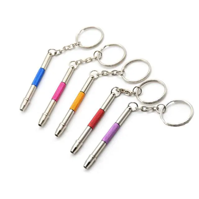 Alt view image 7 of 7 - 5 Pcs Eyeglass Screwdriver Repair Kit Precision 4 in 1 Mini Screwdrivers Set,Sunglass Watch Toy Repair with Keychain, Stainless Steel Alloy Tool,Flat Head, Phillips, Hex(5 colors)