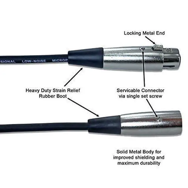 Alt view image 4 of 5 - 15 Foot Male to Female XLR Microphone Cable (Black)