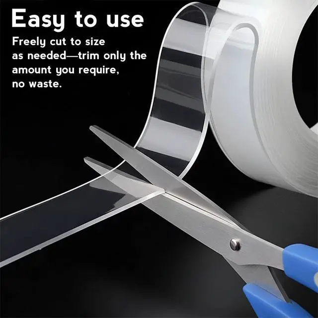 Alt view image 6 of 6 - Double Sided Heavy Duty Extra Strong Adhesive Tape - General Purpose Nano Tape, Reusable and Without Leaving Adhesive Marks (10 feet)