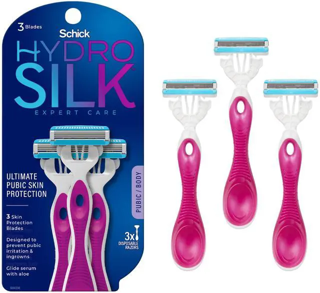 Main image of Ultimate Pubic Skin Protection, Disposable Razors for Women Sensitive Skin | Pubic Hair Razor for Women, Bikini Razor, Womens Razors Bikini Line, 3ct
