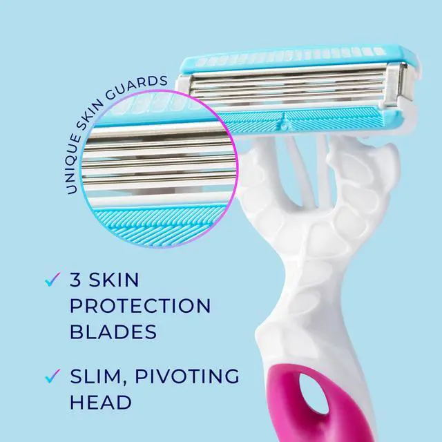 Alt view image 4 of 7 - Ultimate Pubic Skin Protection, Disposable Razors for Women Sensitive Skin | Pubic Hair Razor for Women, Bikini Razor, Womens Razors Bikini Line, 3ct