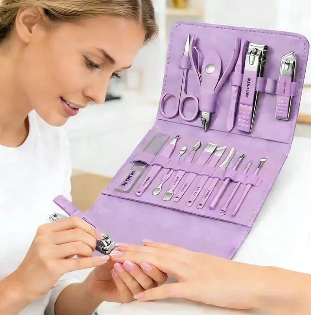 Alt view image 5 of 7 - 16pcs Stainless Steel Nail Care Tools Grooming Kit