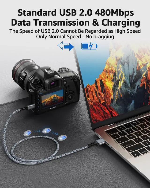 Alt view image 2 of 7 - Mini USB Cable (3.3ft+6ft 2 Pack) USB 2.0 to Mini B Male Charger Cord Durable USB Mini to USB Charging Cable Compatible with PS3 Controller, MP3 Player, Camera, Dash Cam, Garmin GPS, Hero 3+
