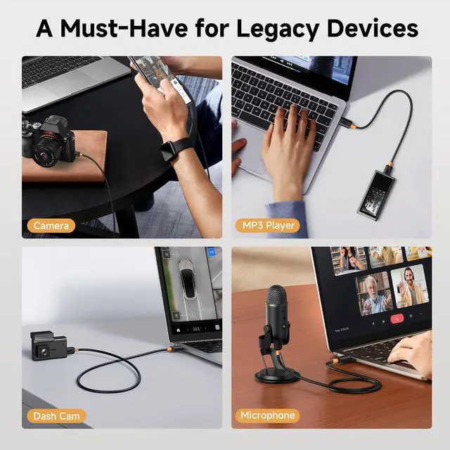 Alt view image 5 of 7 - Mini USB to USB C Cable, 6.6ft, Black