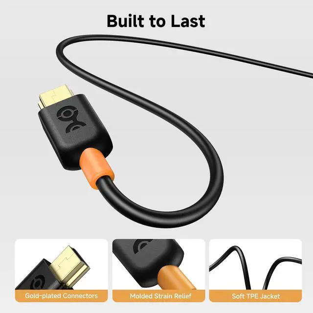 Alt view image 6 of 7 - Mini USB to USB C Cable, 6.6ft, Black