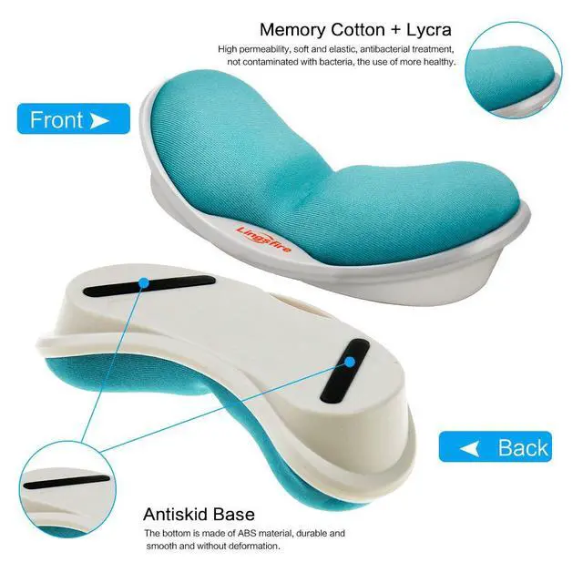 Alt view image 5 of 7 - Memory Foam Mouse Wrist Rest Keyboard Pad Anti-Skid Mousepad Support Mat for Office Computer Laptop Mac- Durable Comfortable Lightweight Easy Typing Pain Relief (Blue)