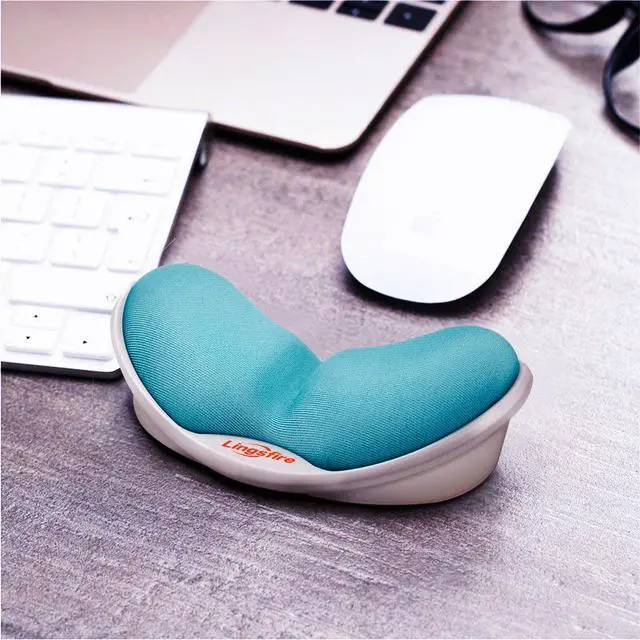 Alt view image 7 of 7 - Memory Foam Mouse Wrist Rest Keyboard Pad Anti-Skid Mousepad Support Mat for Office Computer Laptop Mac- Durable Comfortable Lightweight Easy Typing Pain Relief (Blue)