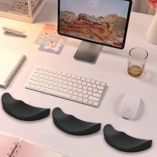 Alt view image 6 of 7 - Ergonomic Mouse Wrist Rest Support, Sliding Wrist Pad that Moves with Mouse for Office Work, Gaming, Coding, Relief Sliding Gliding Wrist Pad (Black)
