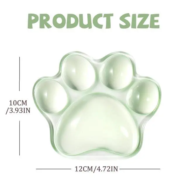 Alt view image 6 of 7 - Cat Paw Mouse Wrist Rest, Clear Gel Mouse Wrist Support Pad, Green Cute Ergonomic Wrist Cushion for Mouse, Soft Transparent Wrist Pain Relief for Office Home Desk Computer Mouse(Green)
